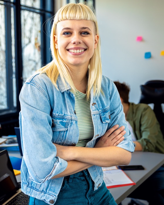 Business casual woman in a meeting room